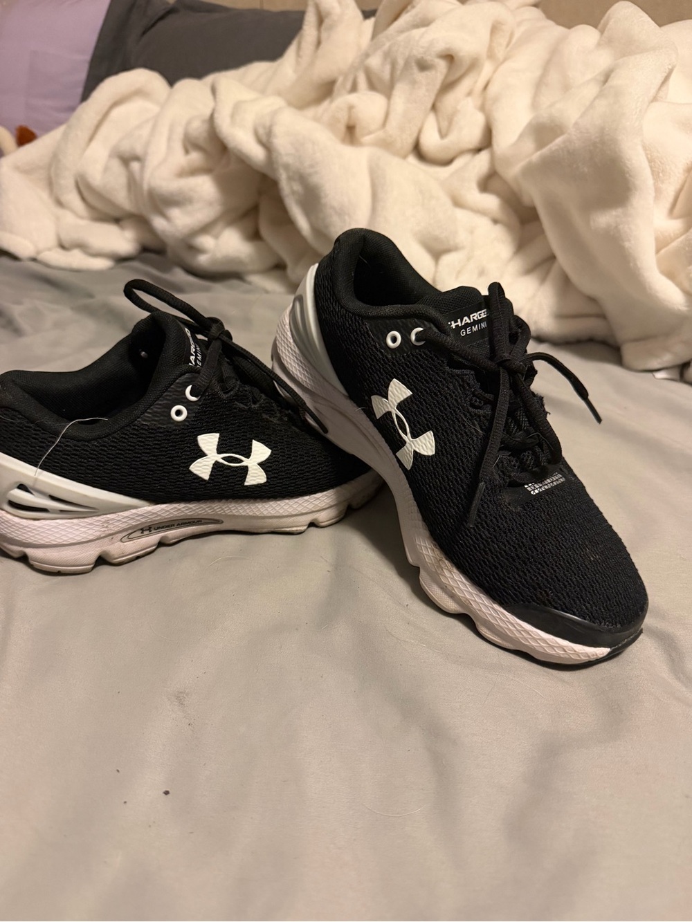 Under Armour Kids Black and White Athletic Sneakers